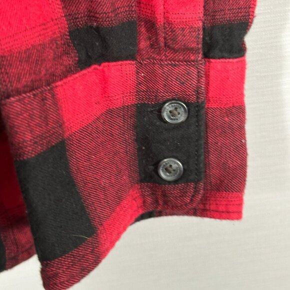 Eddie Bauer Shirt Womens Large Red Flannel Buffalo Plaid Long Sleeve Button Up - Picture 6 of 8